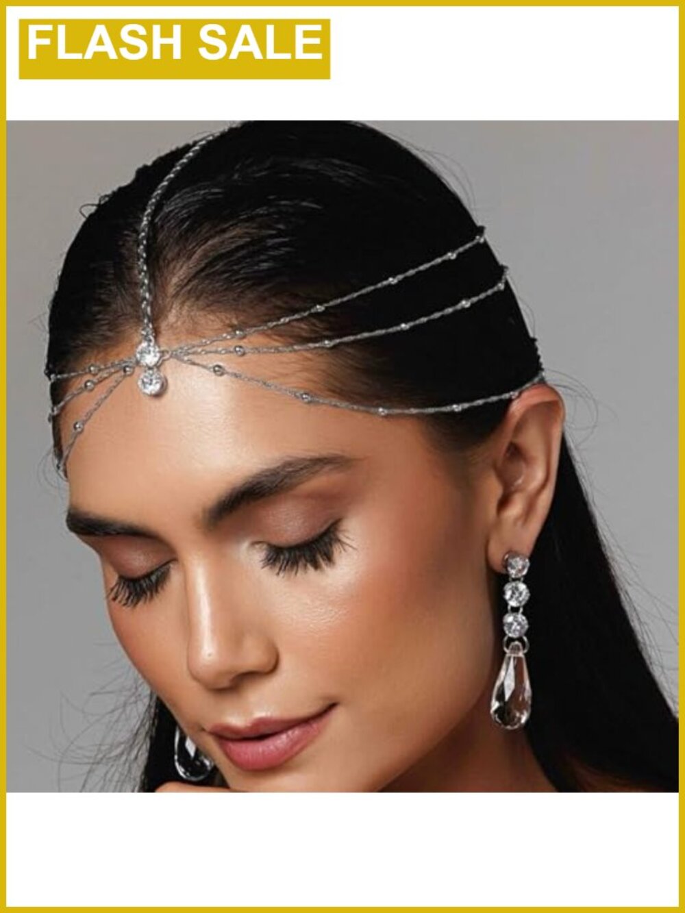 Rhinestone Layered Head Chain Headband Festival 1920s Costume Jewelry